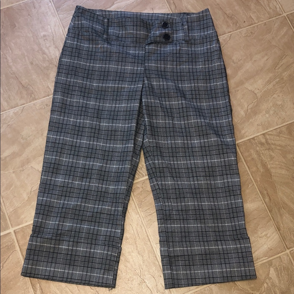 Valia Gray Plaid Women's Pants